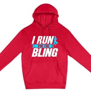 Ultramarathon I Run For The Bling Ultra Marathon Runner Premium Pullover Hoodie