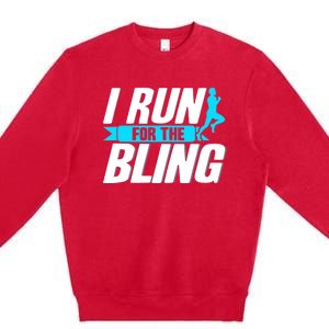 Ultramarathon I Run For The Bling Ultra Marathon Runner Premium Crewneck Sweatshirt