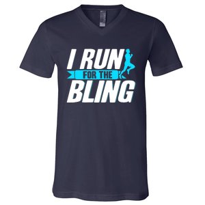 Ultramarathon I Run For The Bling Ultra Marathon Runner V-Neck T-Shirt