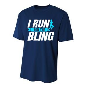 Ultramarathon I Run For The Bling Ultra Marathon Runner Performance Sprint T-Shirt