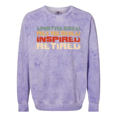 Unstressed Inspired Retired Colorblast Crewneck Sweatshirt