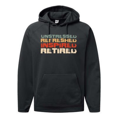 Unstressed Inspired Retired Performance Fleece Hoodie