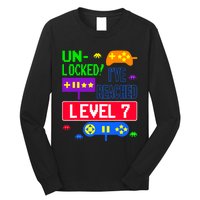 Unlocked Ive Reached Level 7 Arcade 7th Birthday Party Gift Long Sleeve Shirt