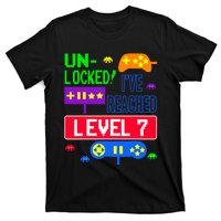 Unlocked Ive Reached Level 7 Arcade 7th Birthday Party Gift T-Shirt