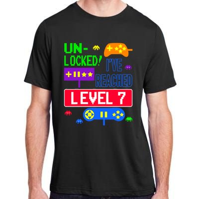 Unlocked Ive Reached Level 7 Arcade 7th Birthday Party Gift Adult ChromaSoft Performance T-Shirt