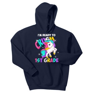 Unicorn Im Ready To Crush 1st Grade Girl Back To School Kids Hoodie