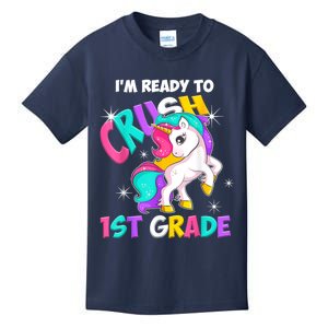 Unicorn Im Ready To Crush 1st Grade Girl Back To School Kids T-Shirt