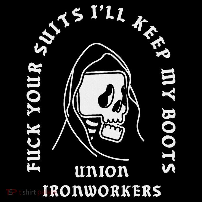 Union Ironworkers Reaper Skull Fuck Your Suits Baby Bodysuit
