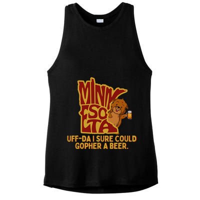 Uffda I Sure Could Gopher A Beer Mn Gopher Ladies PosiCharge Tri-Blend Wicking Tank