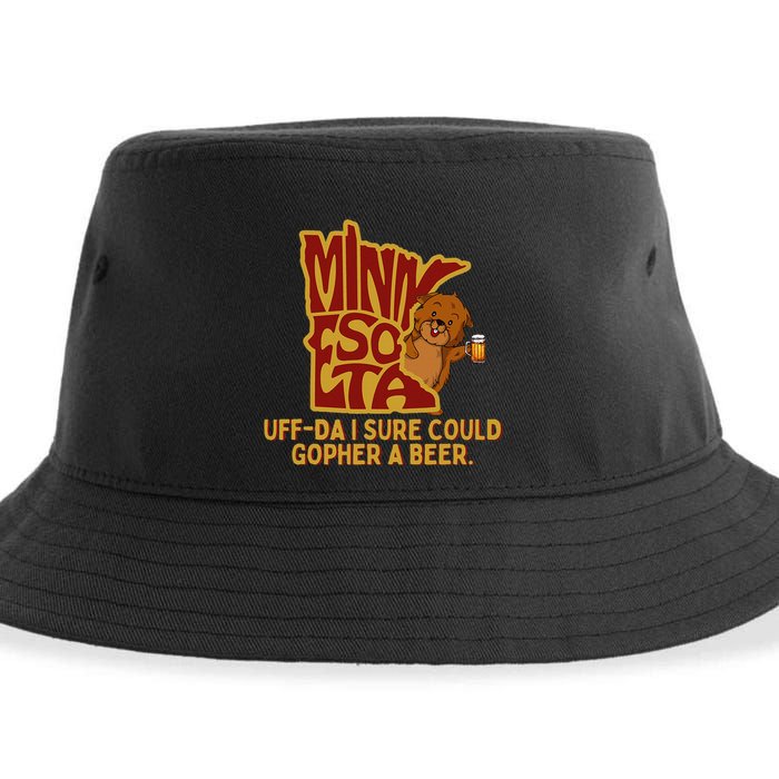 Uffda I Sure Could Gopher A Beer Mn Gopher Sustainable Bucket Hat