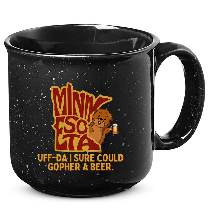Uffda I Sure Could Gopher A Beer Mn Gopher 15oz Campfire Ceramic Mug