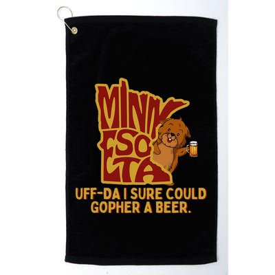 Uffda I Sure Could Gopher A Beer Mn Gopher Golf Towel