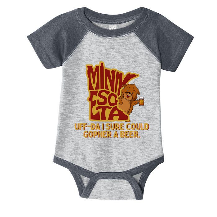 Uffda I Sure Could Gopher A Beer Mn Gopher Infant Baby Jersey Bodysuit