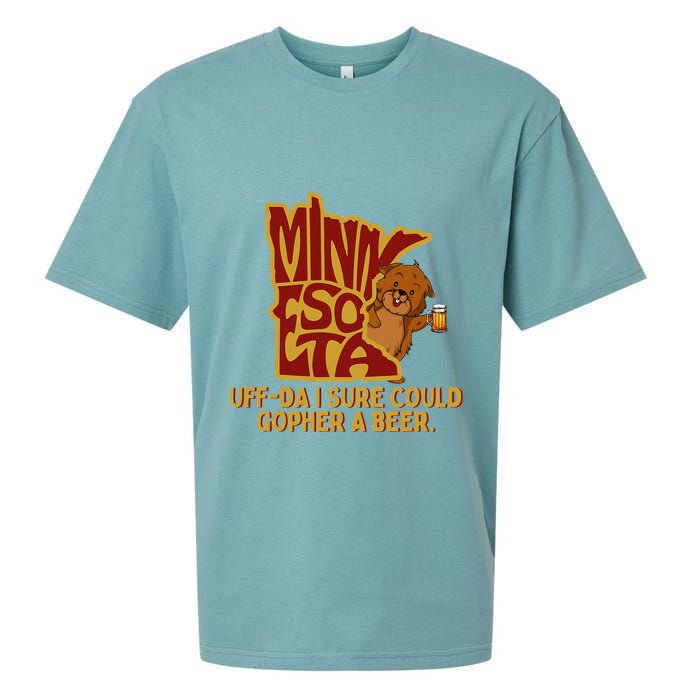 Uffda I Sure Could Gopher A Beer Mn Gopher Sueded Cloud Jersey T-Shirt