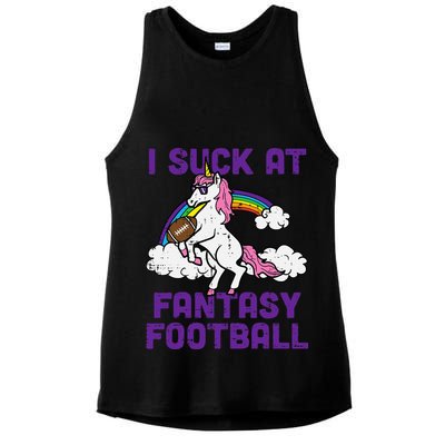 Unicorn I Suck At Fantasy Football Funny FFL Loser Ladies PosiCharge Tri-Blend Wicking Tank