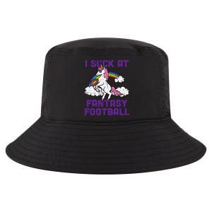 Unicorn I Suck At Fantasy Football Funny FFL Loser Cool Comfort Performance Bucket Hat