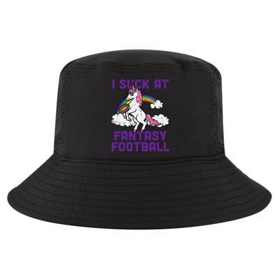 Unicorn I Suck At Fantasy Football Funny FFL Loser Cool Comfort Performance Bucket Hat