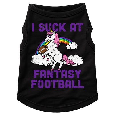 Unicorn I Suck At Fantasy Football Funny FFL Loser Doggie Tank