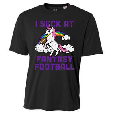 Unicorn I Suck At Fantasy Football Funny FFL Loser Cooling Performance Crew T-Shirt