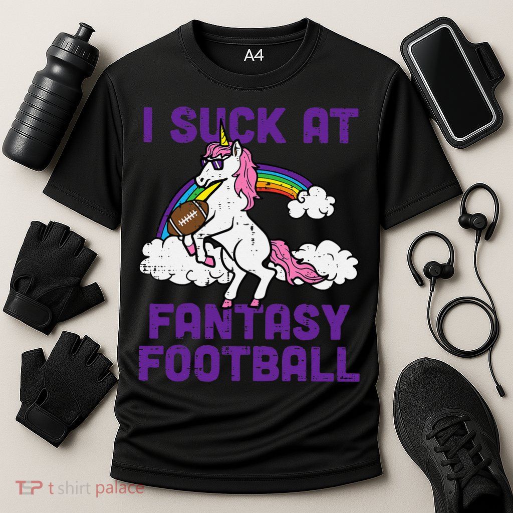 Unicorn I Suck At Fantasy Football Funny FFL Loser Performance Shirt
