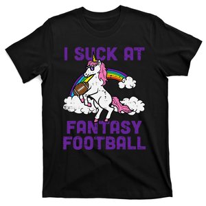 Unicorn I Suck At Fantasy Football Funny FFL Loser T-Shirt