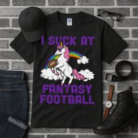 Unicorn I Suck At Fantasy Football Funny FFL Loser Tall T-Shirt