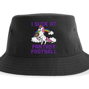 Unicorn I Suck At Fantasy Football Funny FFL Loser Sustainable Bucket Hat