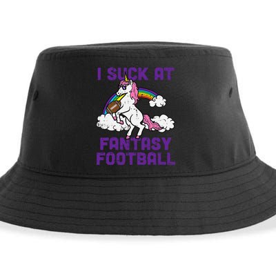 Unicorn I Suck At Fantasy Football Funny FFL Loser Sustainable Bucket Hat