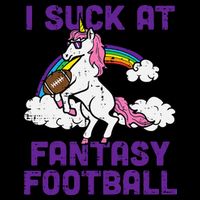 Unicorn I Suck At Fantasy Football Funny FFL Loser Sustainable Bucket Hat