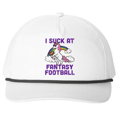 Unicorn I Suck At Fantasy Football Funny FFL Loser Snapback Five-Panel Rope Hat