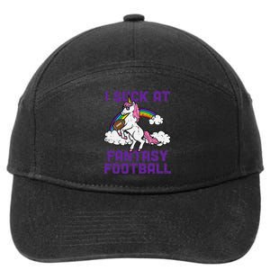 Unicorn I Suck At Fantasy Football Funny FFL Loser 7-Panel Snapback Hat