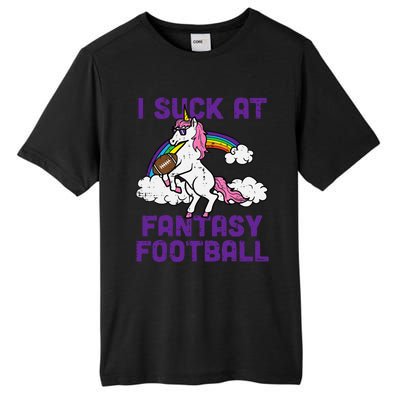 Unicorn I Suck At Fantasy Football Funny FFL Loser Tall Fusion ChromaSoft Performance T-Shirt