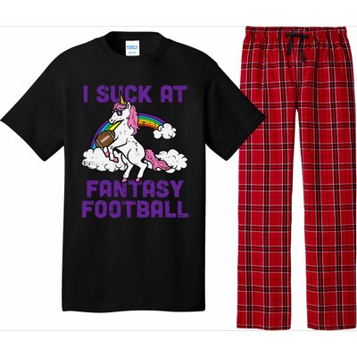 Unicorn I Suck At Fantasy Football Funny FFL Loser Pajama Set