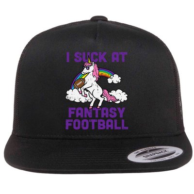 Unicorn I Suck At Fantasy Football Funny FFL Loser Flatbill Hat
