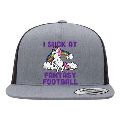 Unicorn I Suck At Fantasy Football Funny FFL Loser Flat Bill Trucker Hat