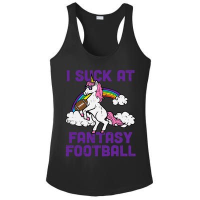 Unicorn I Suck At Fantasy Football Funny FFL Loser Ladies PosiCharge Competitor Racerback Tank