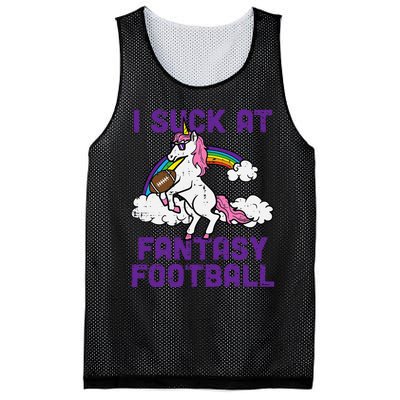 Unicorn I Suck At Fantasy Football Funny FFL Loser Mesh Reversible Basketball Jersey Tank