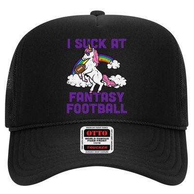 Unicorn I Suck At Fantasy Football Funny FFL Loser Trucker Hat