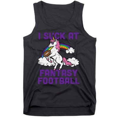 Unicorn I Suck At Fantasy Football Funny FFL Loser Tank Top