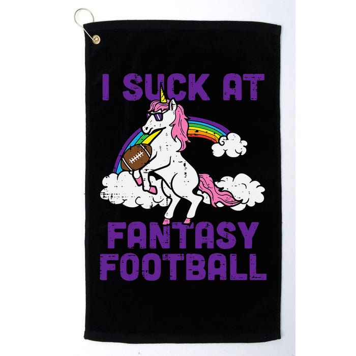 Unicorn I Suck At Fantasy Football Funny FFL Loser Golf Towel