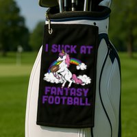 Unicorn I Suck At Fantasy Football Funny FFL Loser Golf Towel