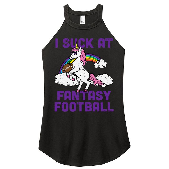 Unicorn I Suck At Fantasy Football Funny FFL Loser Women's Perfect Tri Rocker Tank
