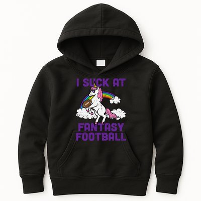 Unicorn I Suck At Fantasy Football Funny FFL Loser Kids Hoodie