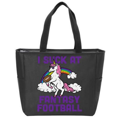 Unicorn I Suck At Fantasy Football Funny FFL Loser Zip Tote Bag