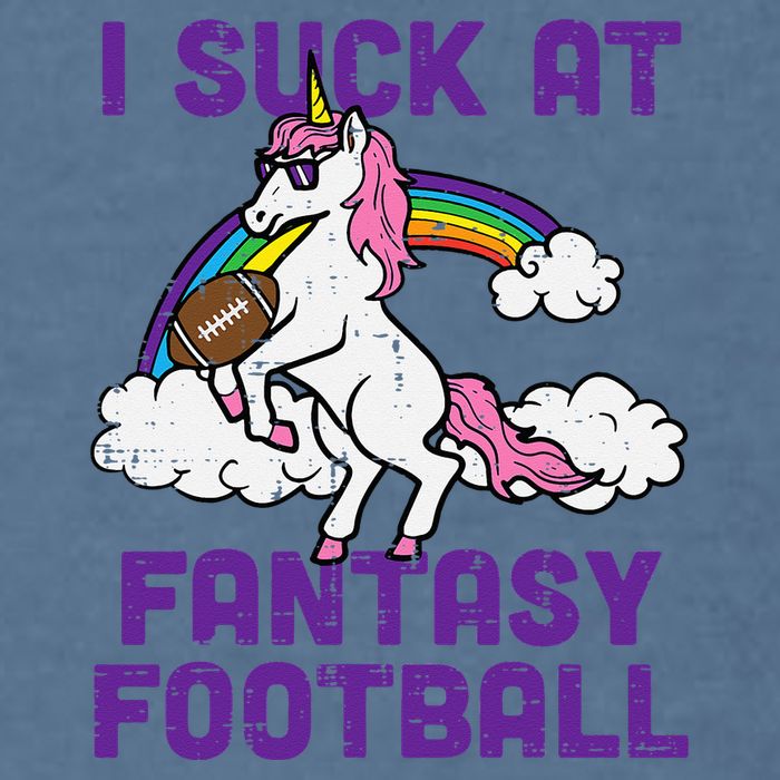 Unicorn I Suck At Fantasy Football Funny FFL Loser Garment-Dyed Sweatshirt