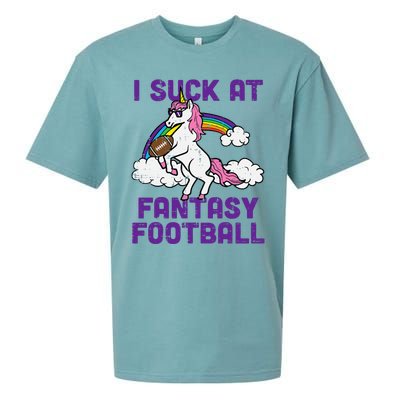 Unicorn I Suck At Fantasy Football Funny FFL Loser Sueded Cloud Jersey T-Shirt