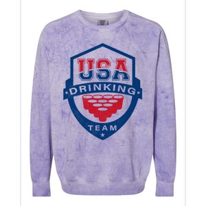 Usa Ing Team 4th Of July Funny Independence Day Drunk Cool Gift Colorblast Crewneck Sweatshirt