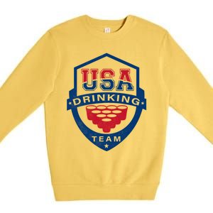 Usa Ing Team 4th Of July Funny Independence Day Drunk Cool Gift Premium Crewneck Sweatshirt