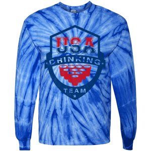 Usa Ing Team 4th Of July Funny Independence Day Drunk Cool Gift Tie-Dye Long Sleeve Shirt