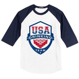 Usa Ing Team 4th Of July Funny Independence Day Drunk Cool Gift Baseball Sleeve Shirt